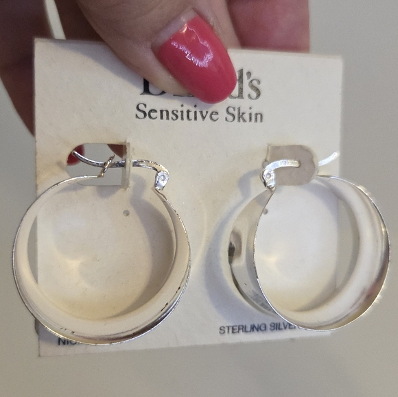 Dillards Jewelry - Dillard's Silver Hoop Fashion Earrings Sensitive Skin NEW